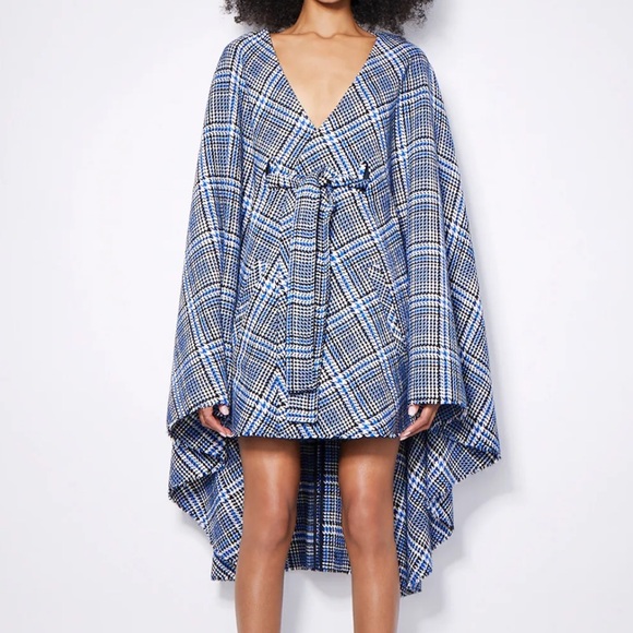 RtA cape style poncho. Blue plaid. Wool blend. Size M/L - Picture 1 of 5